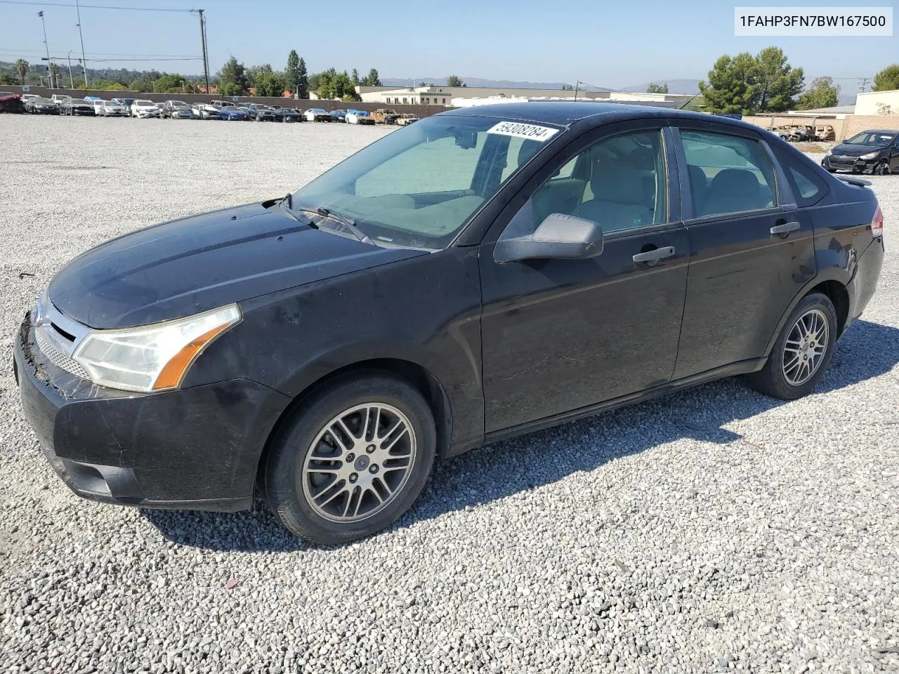 2011 Ford Focus Se VIN: 1FAHP3FN7BW167500 Lot: 59308284