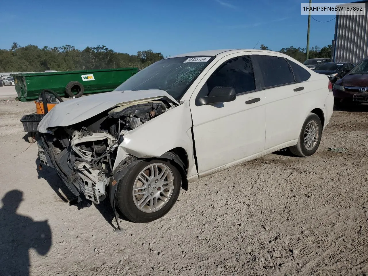 2011 Ford Focus Se VIN: 1FAHP3FN6BW187852 Lot: 76123764