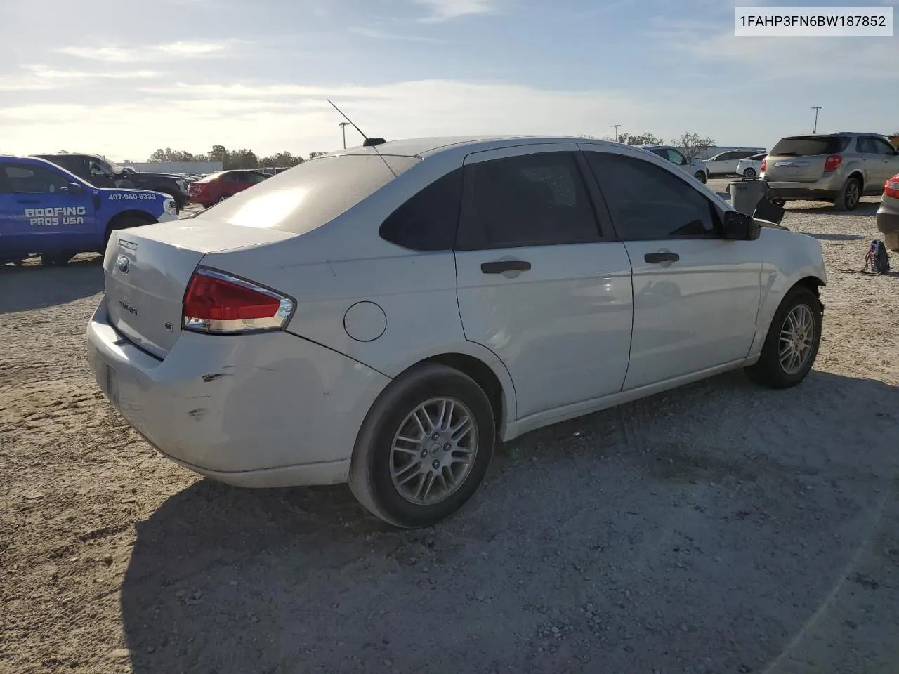 2011 Ford Focus Se VIN: 1FAHP3FN6BW187852 Lot: 76123764