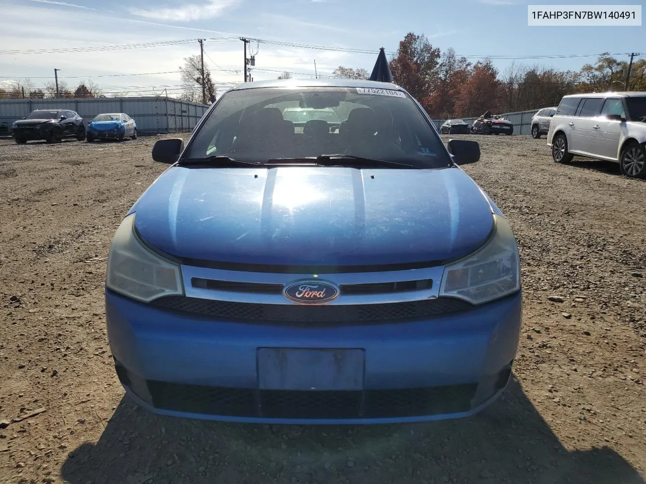 2011 Ford Focus Se VIN: 1FAHP3FN7BW140491 Lot: 77522104