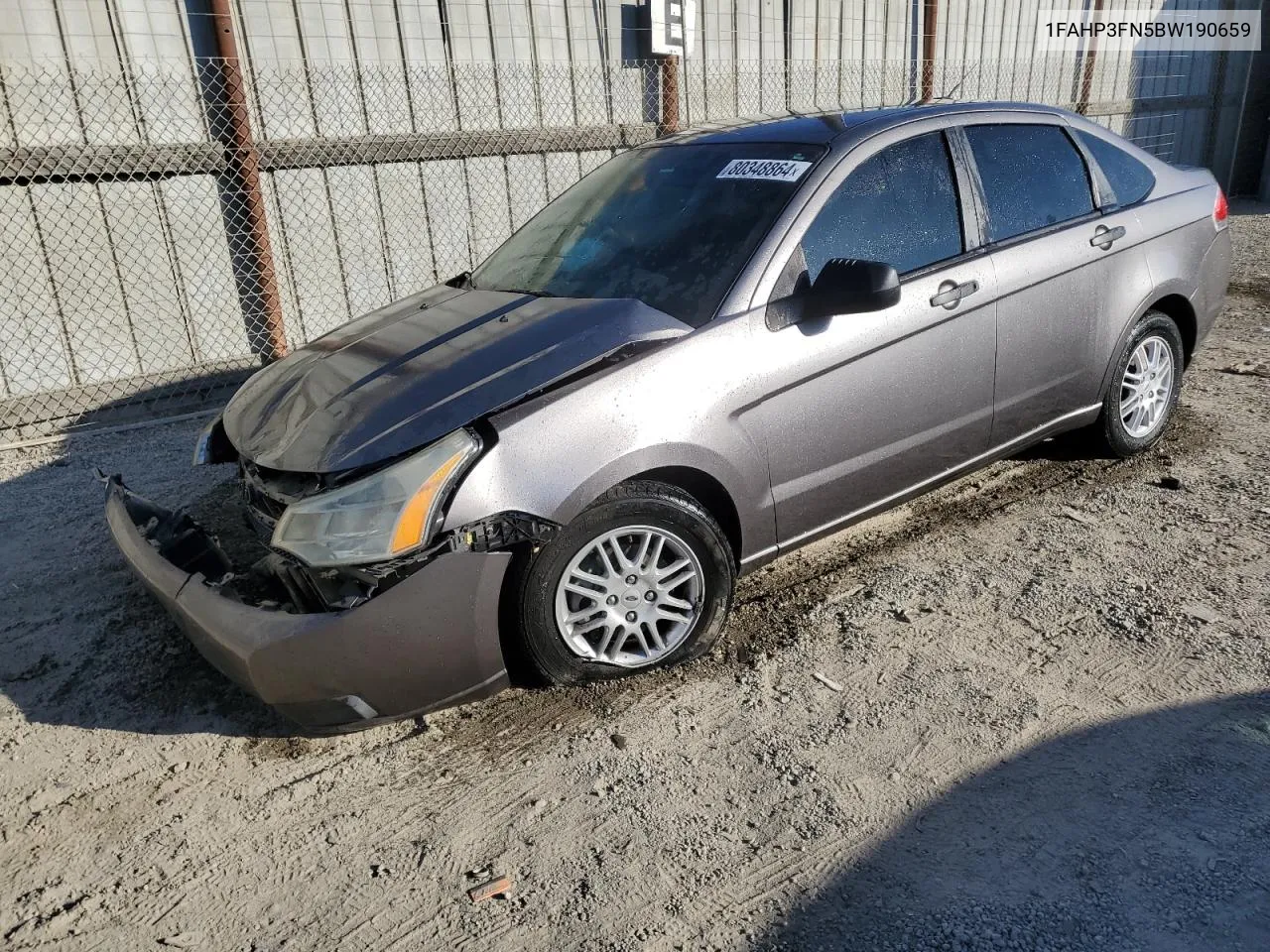 2011 Ford Focus Se VIN: 1FAHP3FN5BW190659 Lot: 80348864