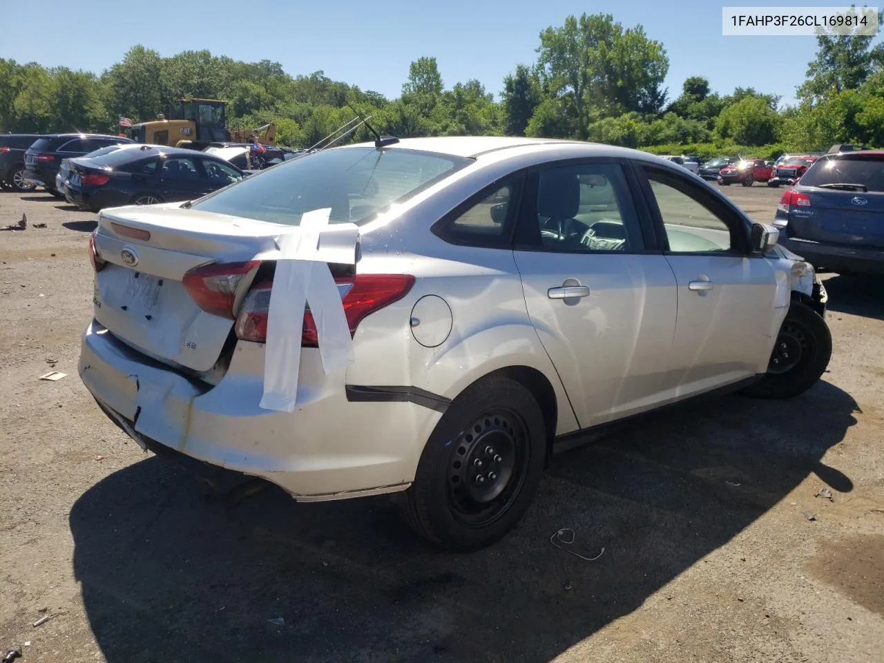 2012 Ford Focus Se VIN: 1FAHP3F26CL169814 Lot: 61011084