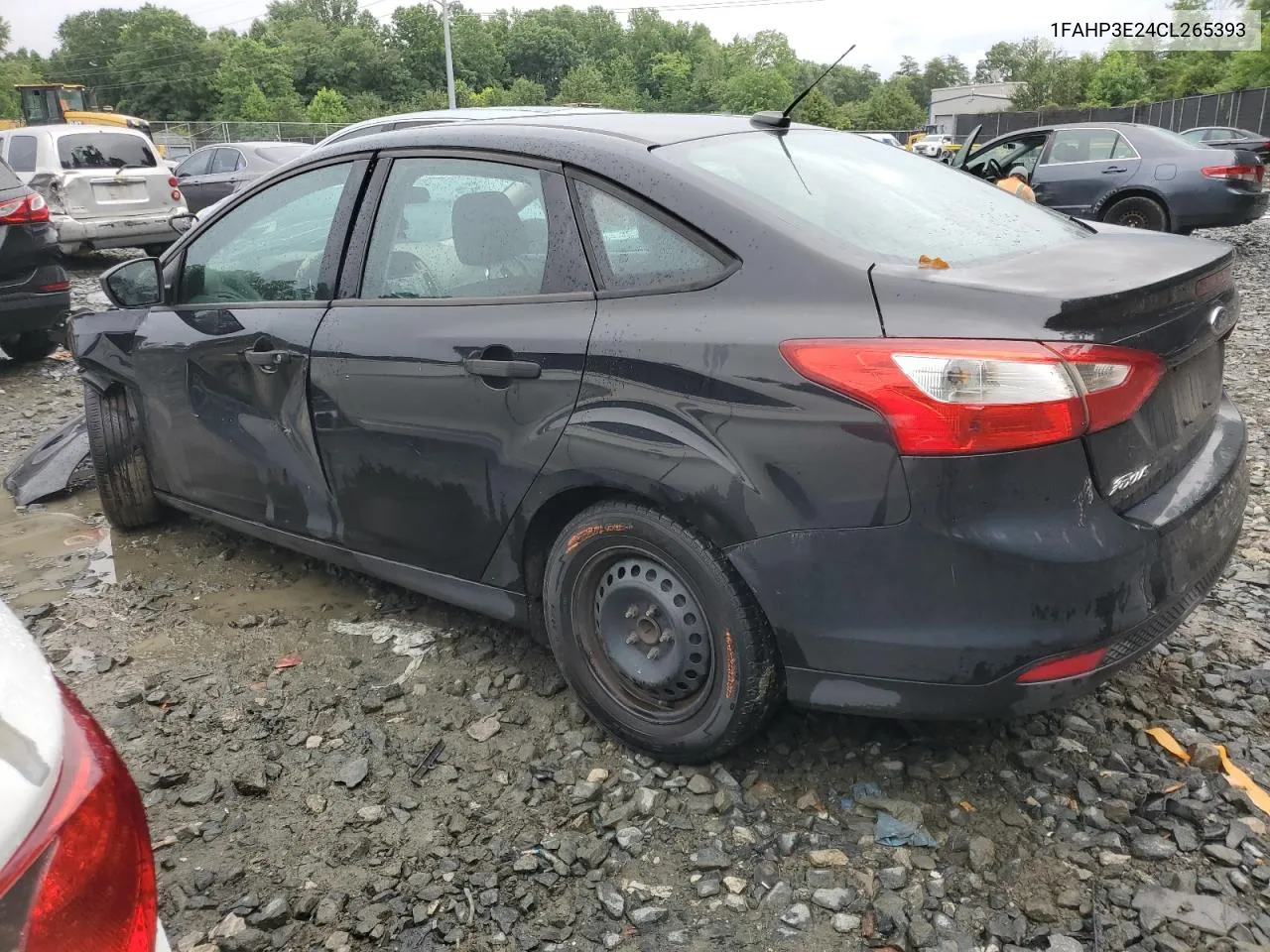 2012 Ford Focus S VIN: 1FAHP3E24CL265393 Lot: 62239384