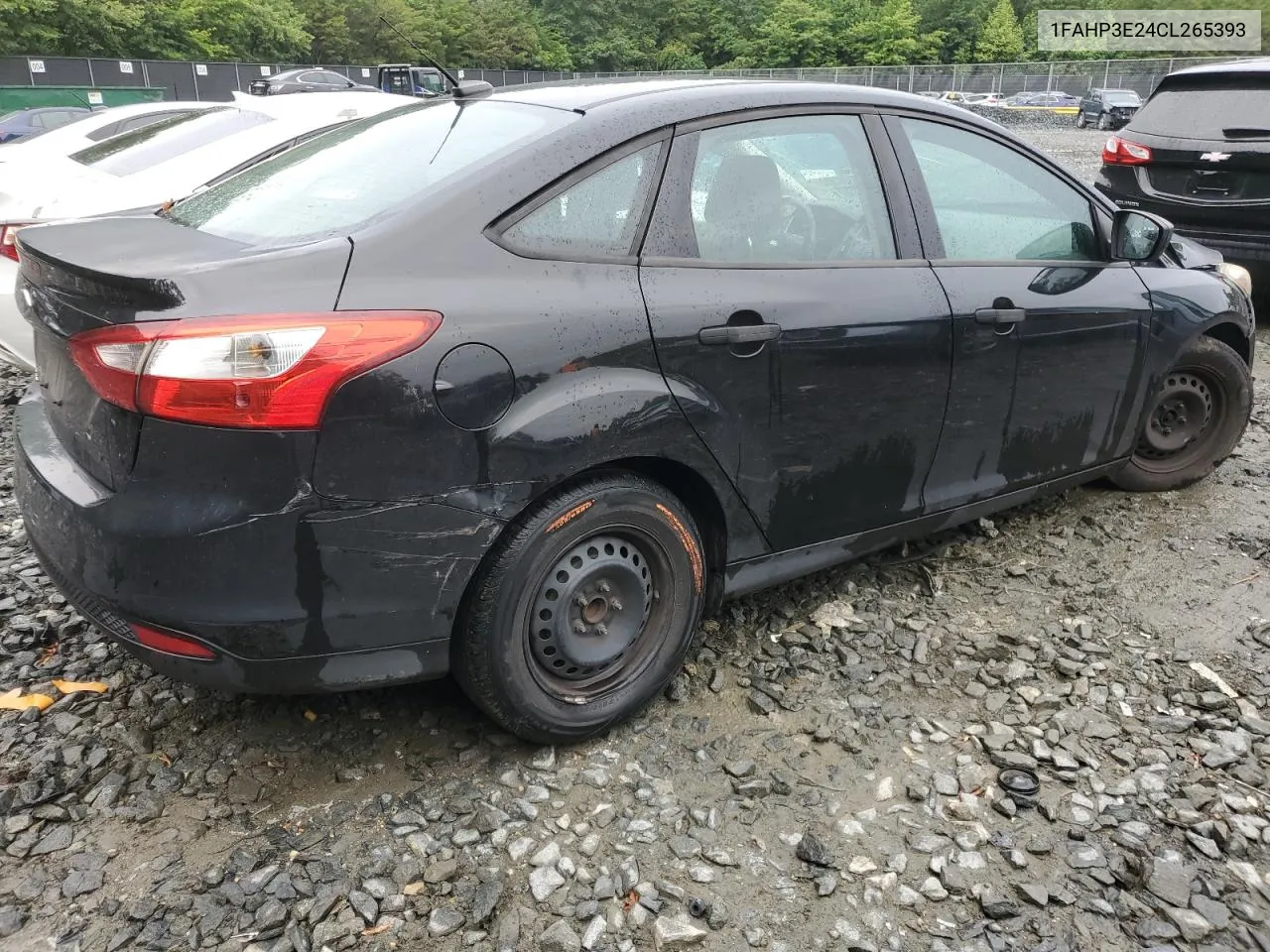 2012 Ford Focus S VIN: 1FAHP3E24CL265393 Lot: 62239384