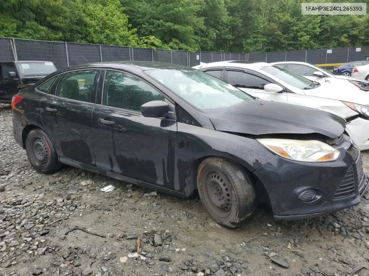 2012 Ford Focus S VIN: 1FAHP3E24CL265393 Lot: 62239384