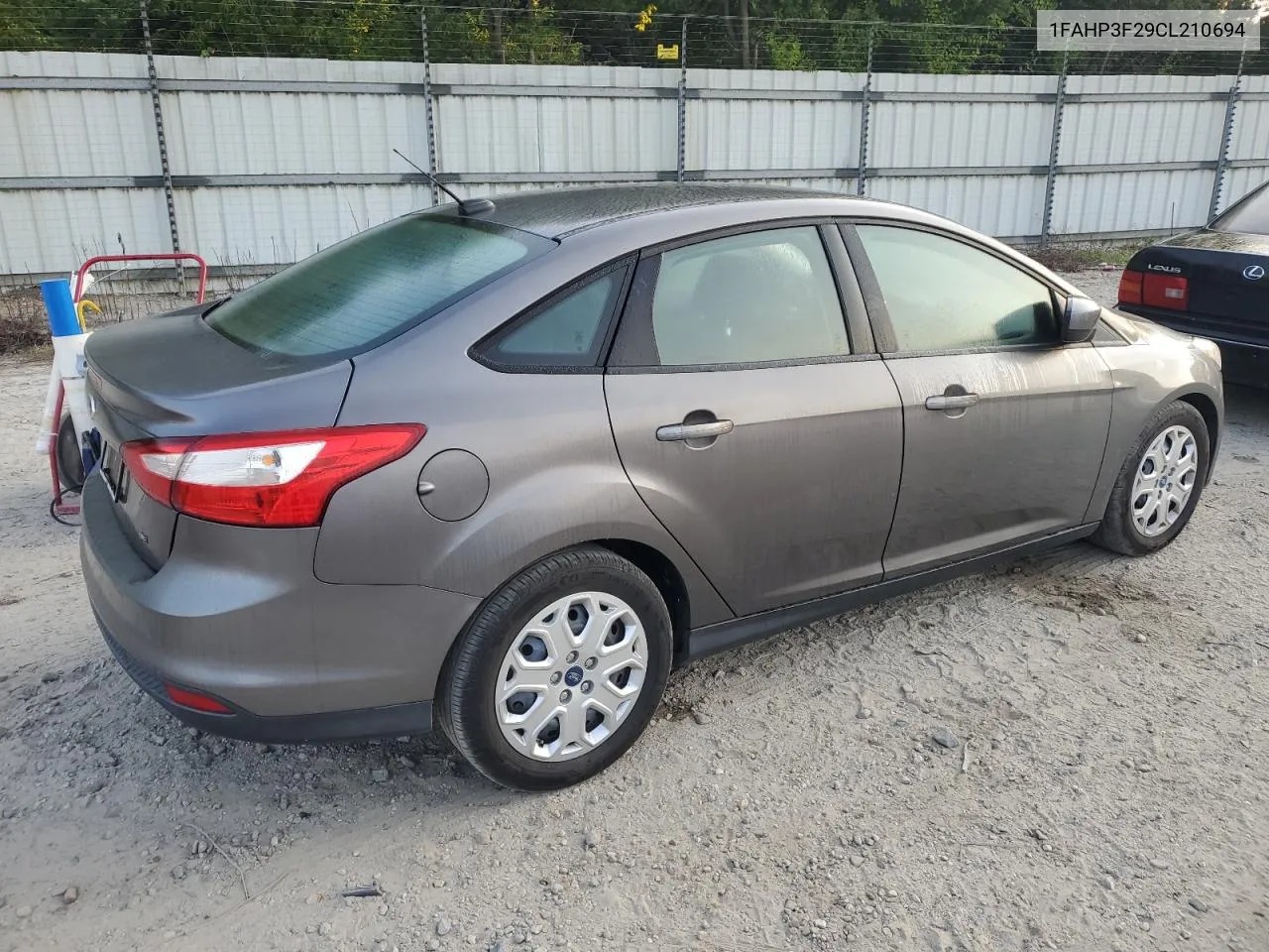 2012 Ford Focus Se VIN: 1FAHP3F29CL210694 Lot: 68453754