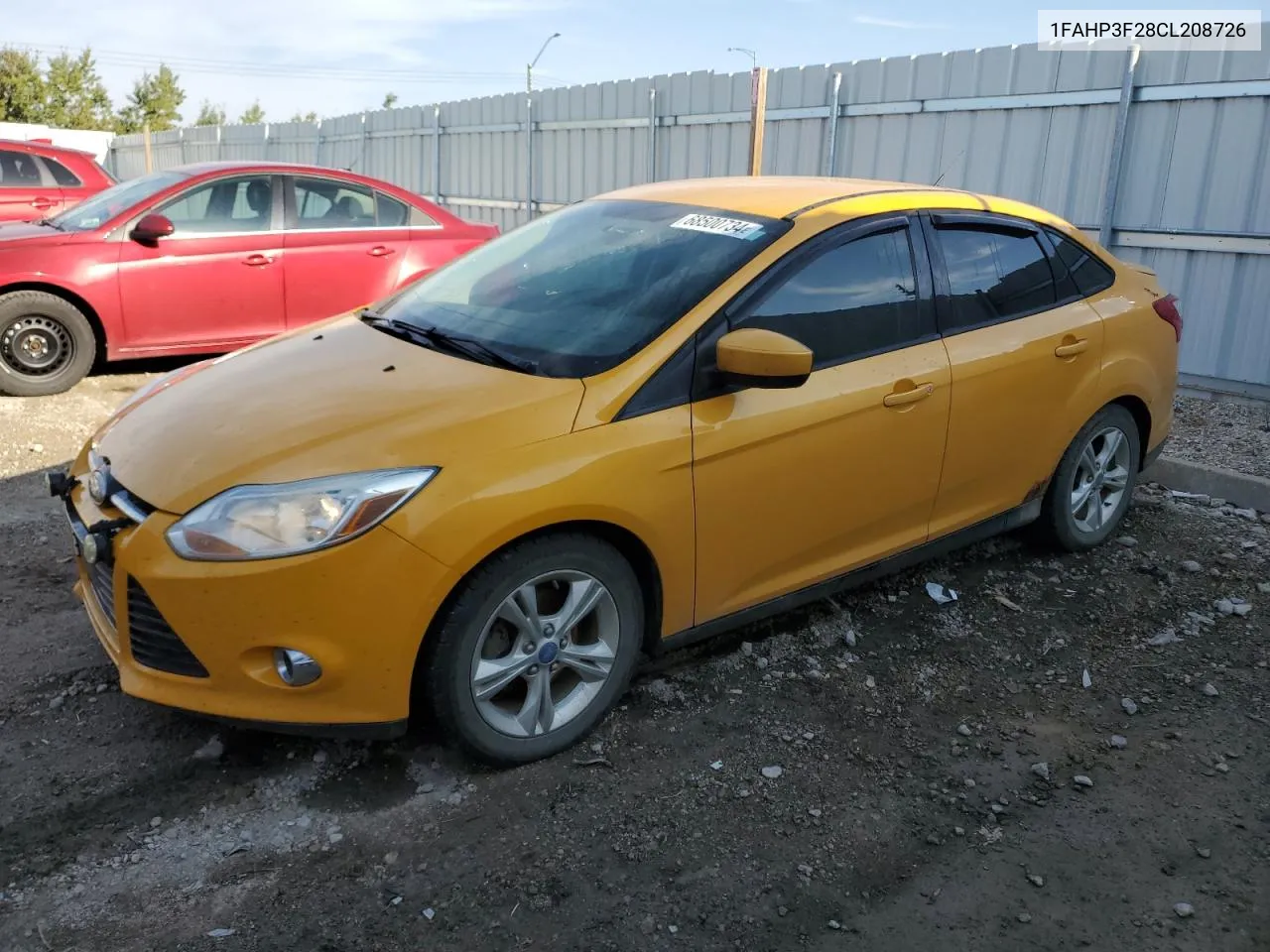 2012 Ford Focus Se VIN: 1FAHP3F28CL208726 Lot: 68500734