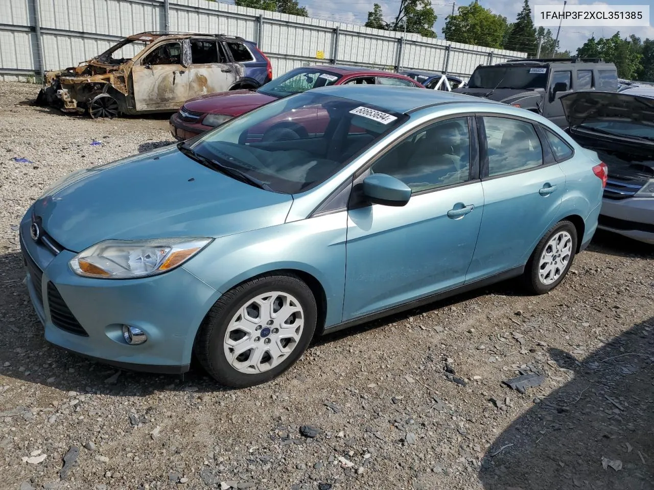 2012 Ford Focus Se VIN: 1FAHP3F2XCL351385 Lot: 68663694