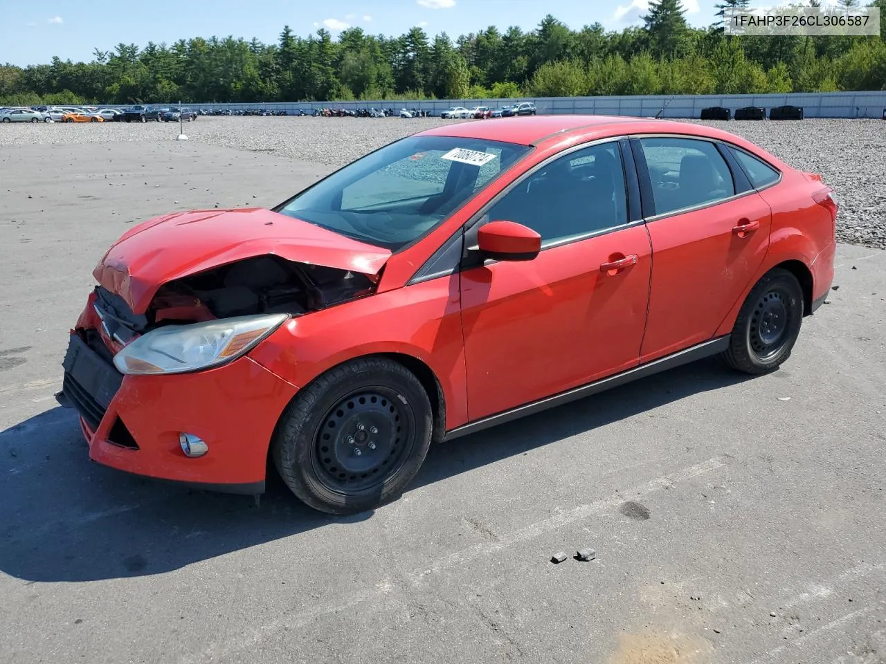 2012 Ford Focus Se VIN: 1FAHP3F26CL306587 Lot: 70060724