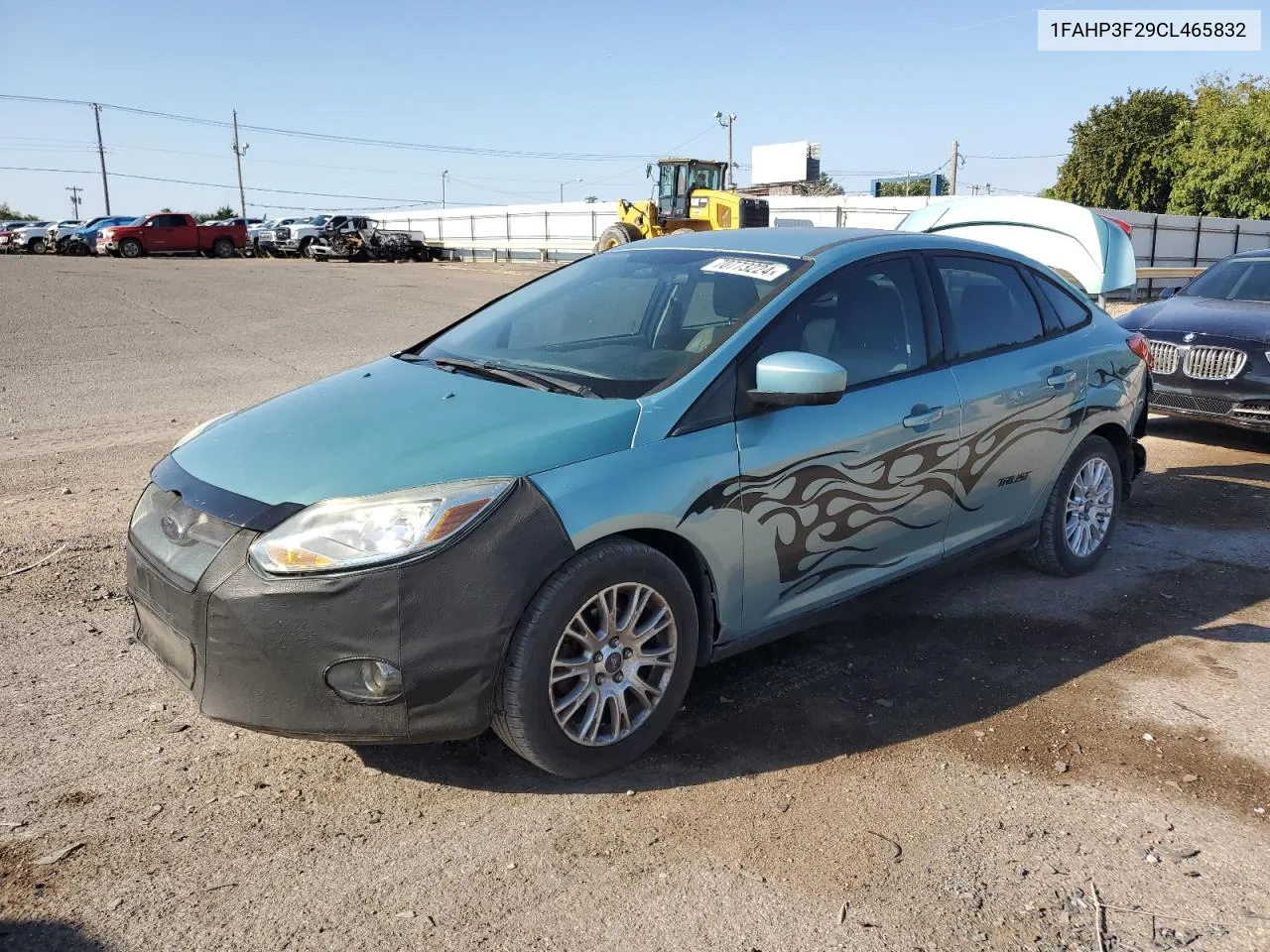 2012 Ford Focus Se VIN: 1FAHP3F29CL465832 Lot: 70773224