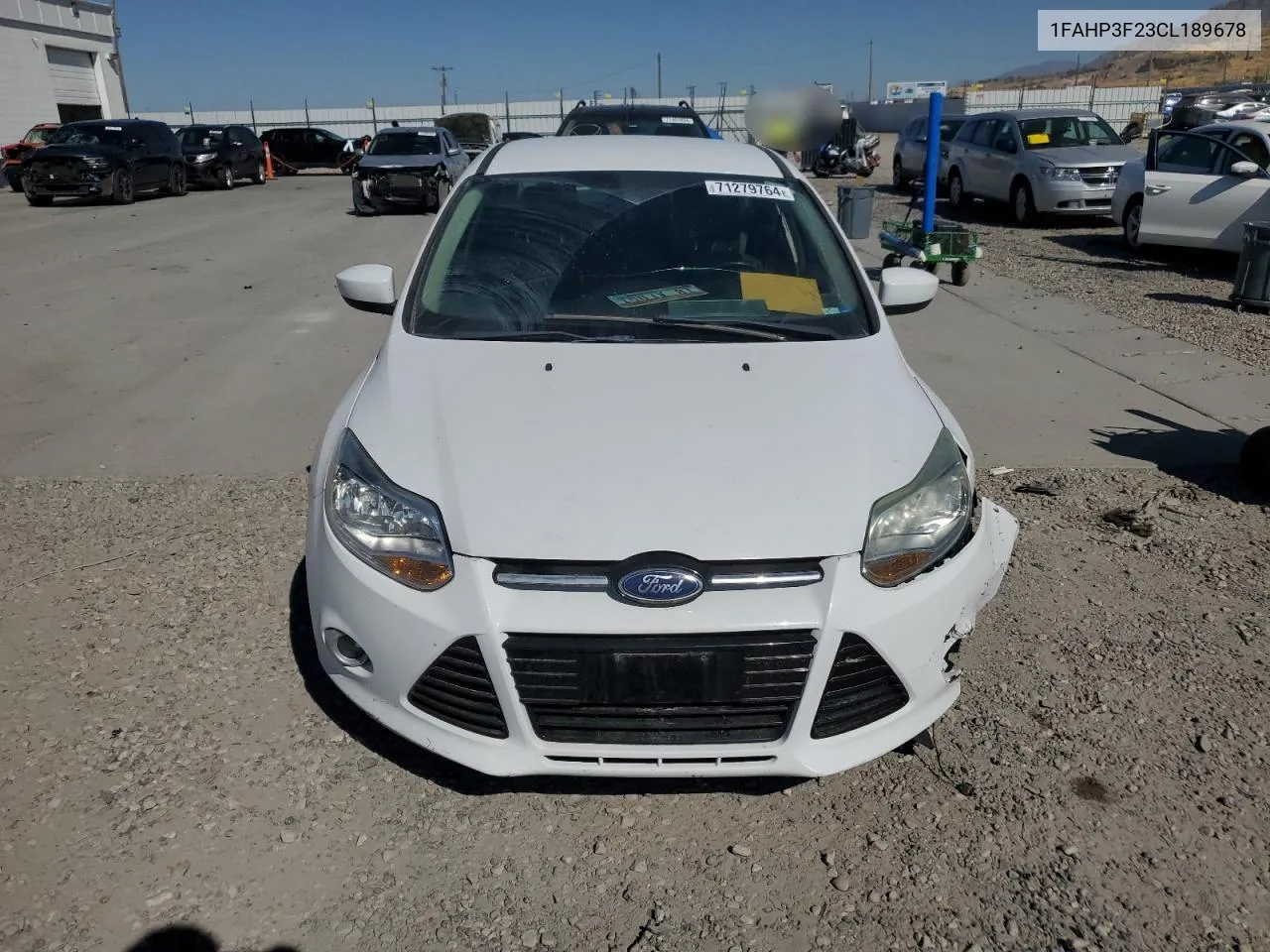 2012 Ford Focus Se VIN: 1FAHP3F23CL189678 Lot: 71279764