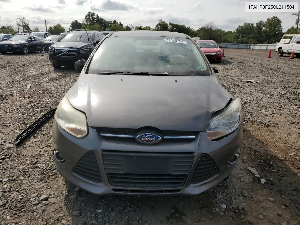 2012 Ford Focus Se VIN: 1FAHP3F25CL211504 Lot: 71559754