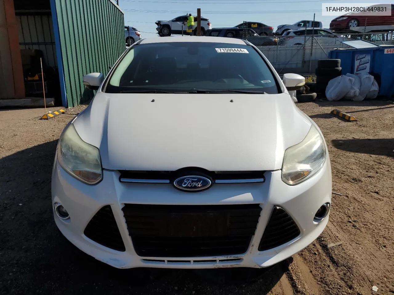 2012 Ford Focus Sel VIN: 1FAHP3H28CL449831 Lot: 71599444