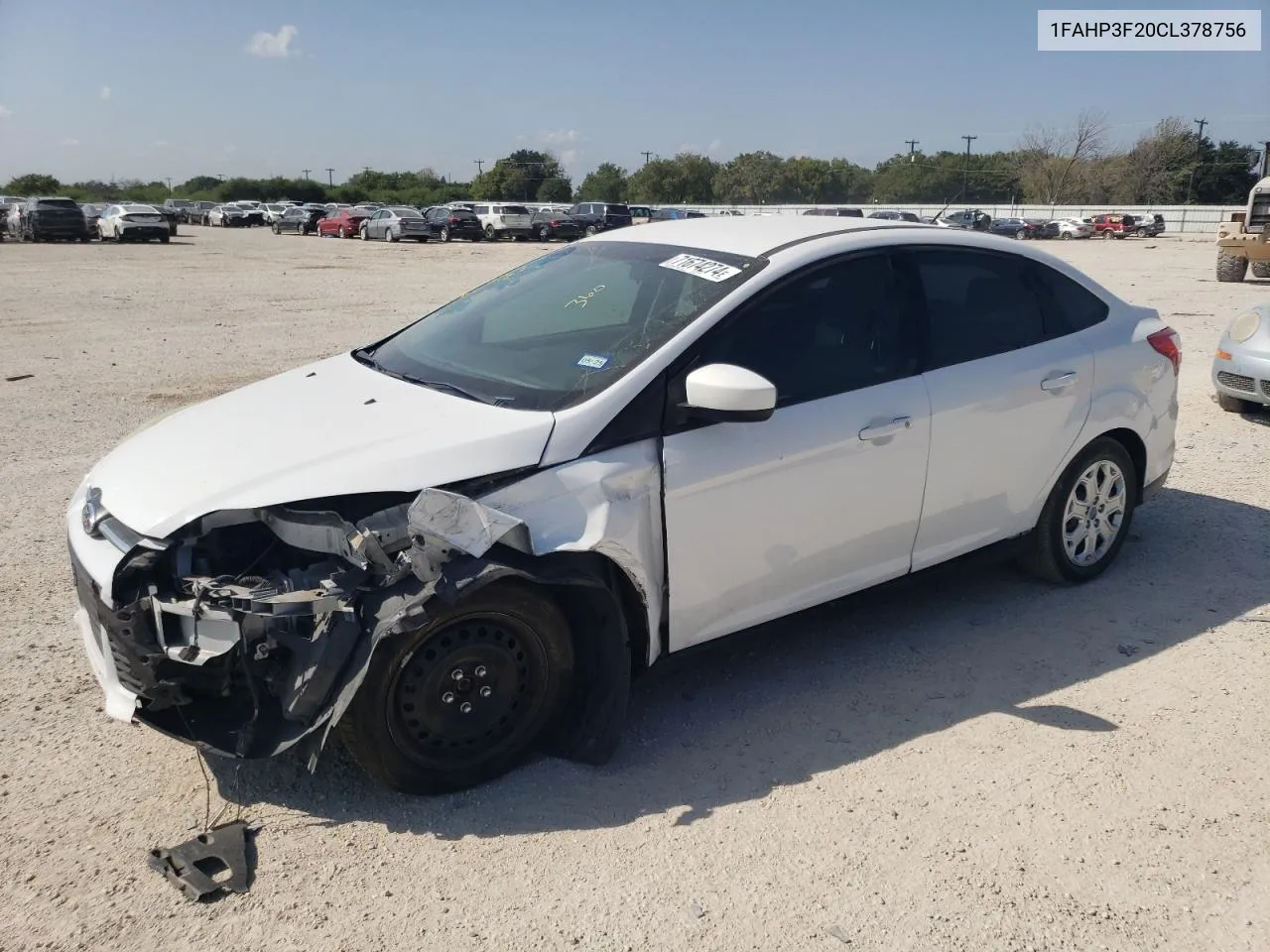 2012 Ford Focus Se VIN: 1FAHP3F20CL378756 Lot: 71674274