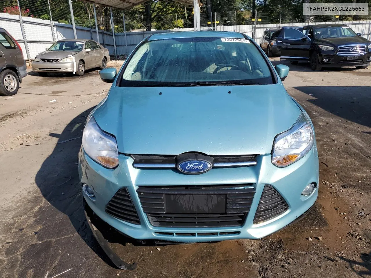 2012 Ford Focus Se VIN: 1FAHP3K2XCL225663 Lot: 72070084