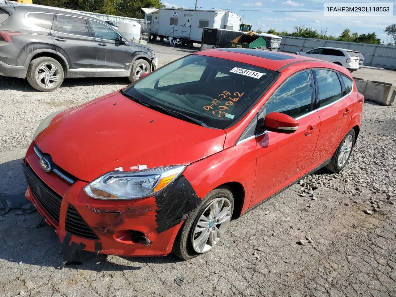 2012 Ford Focus Sel VIN: 1FAHP3M29CL118553 Lot: 72531114