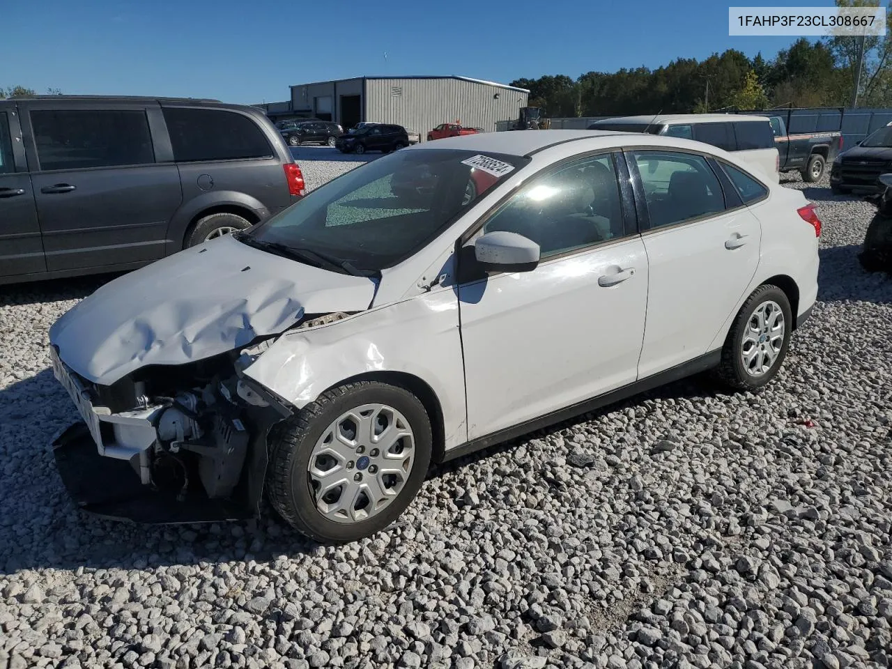 2012 Ford Focus Se VIN: 1FAHP3F23CL308667 Lot: 72588524