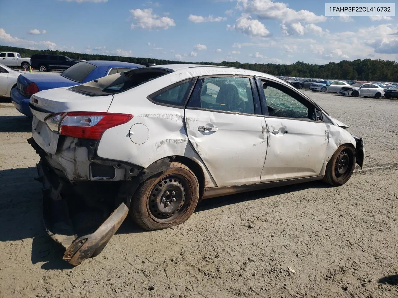 2012 Ford Focus Se VIN: 1FAHP3F22CL416732 Lot: 72682444