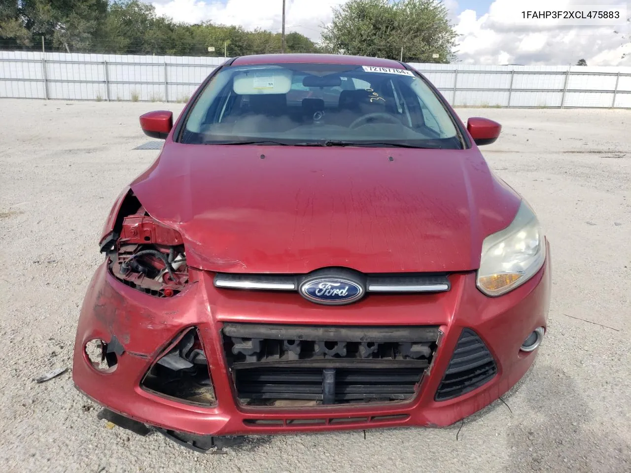 2012 Ford Focus Se VIN: 1FAHP3F2XCL475883 Lot: 72767764