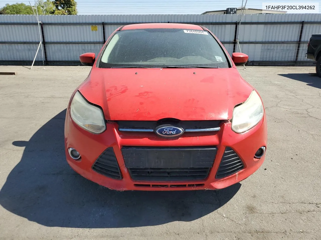 2012 Ford Focus Se VIN: 1FAHP3F20CL394262 Lot: 73848904