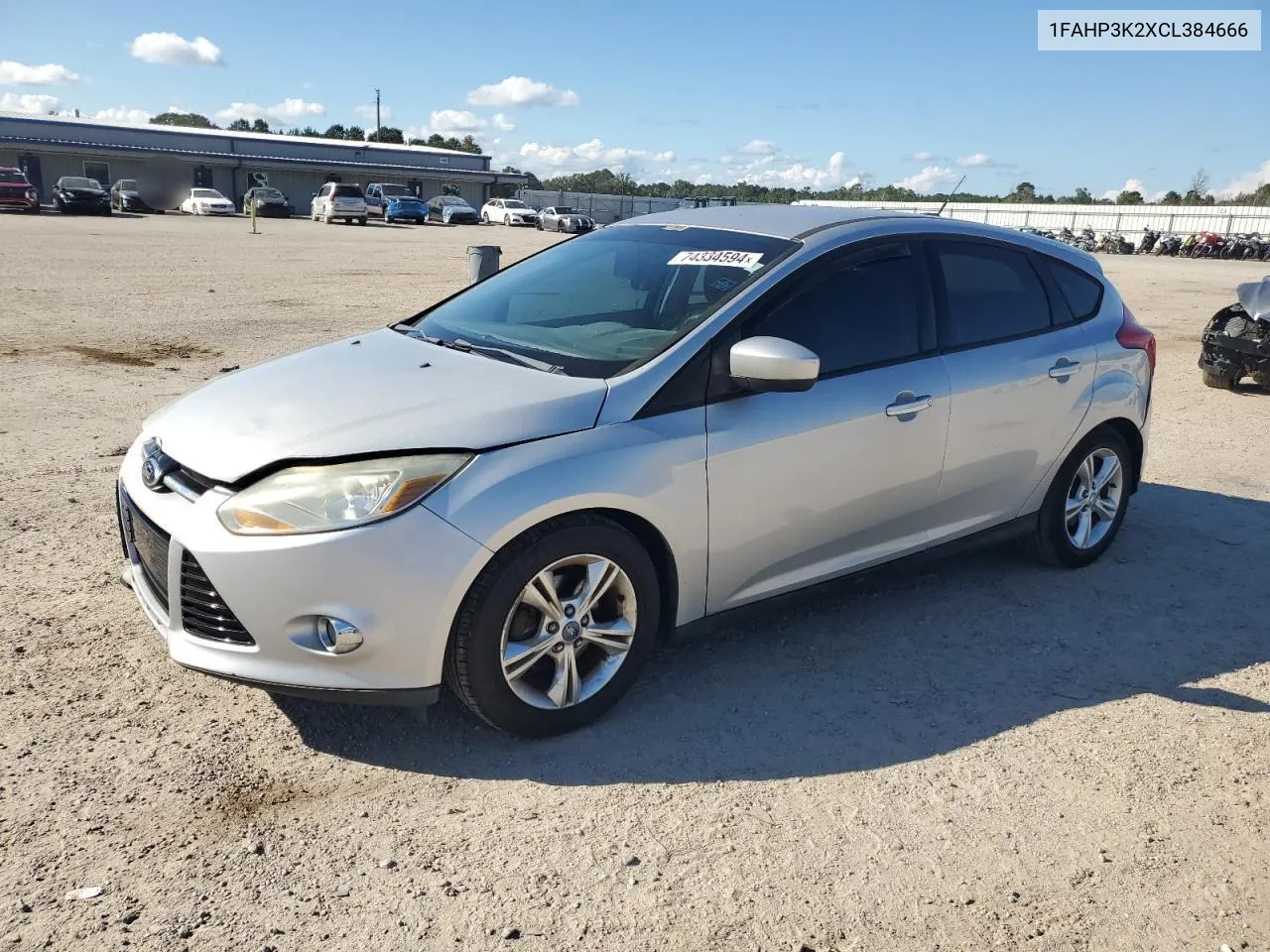 2012 Ford Focus Se VIN: 1FAHP3K2XCL384666 Lot: 74334594