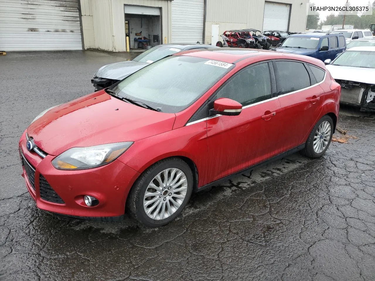 2012 Ford Focus Titanium VIN: 1FAHP3N26CL305375 Lot: 74561584