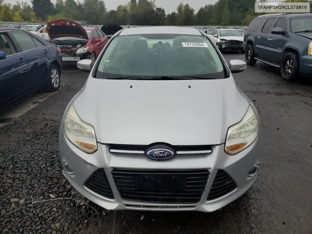 2012 Ford Focus Sel VIN: 1FAHP3H29CL375819 Lot: 74733564