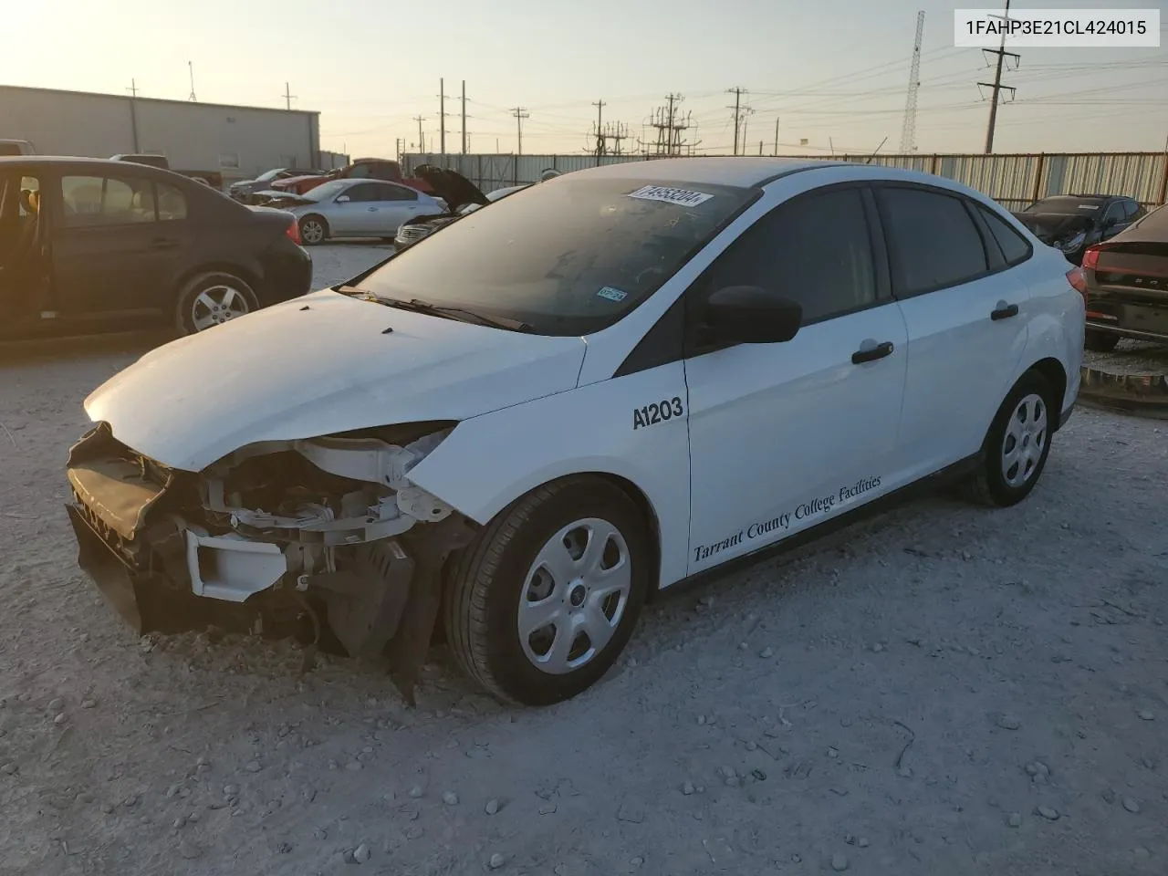 2012 Ford Focus S VIN: 1FAHP3E21CL424015 Lot: 74953204