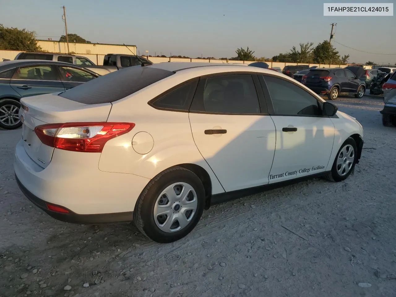 2012 Ford Focus S VIN: 1FAHP3E21CL424015 Lot: 74953204