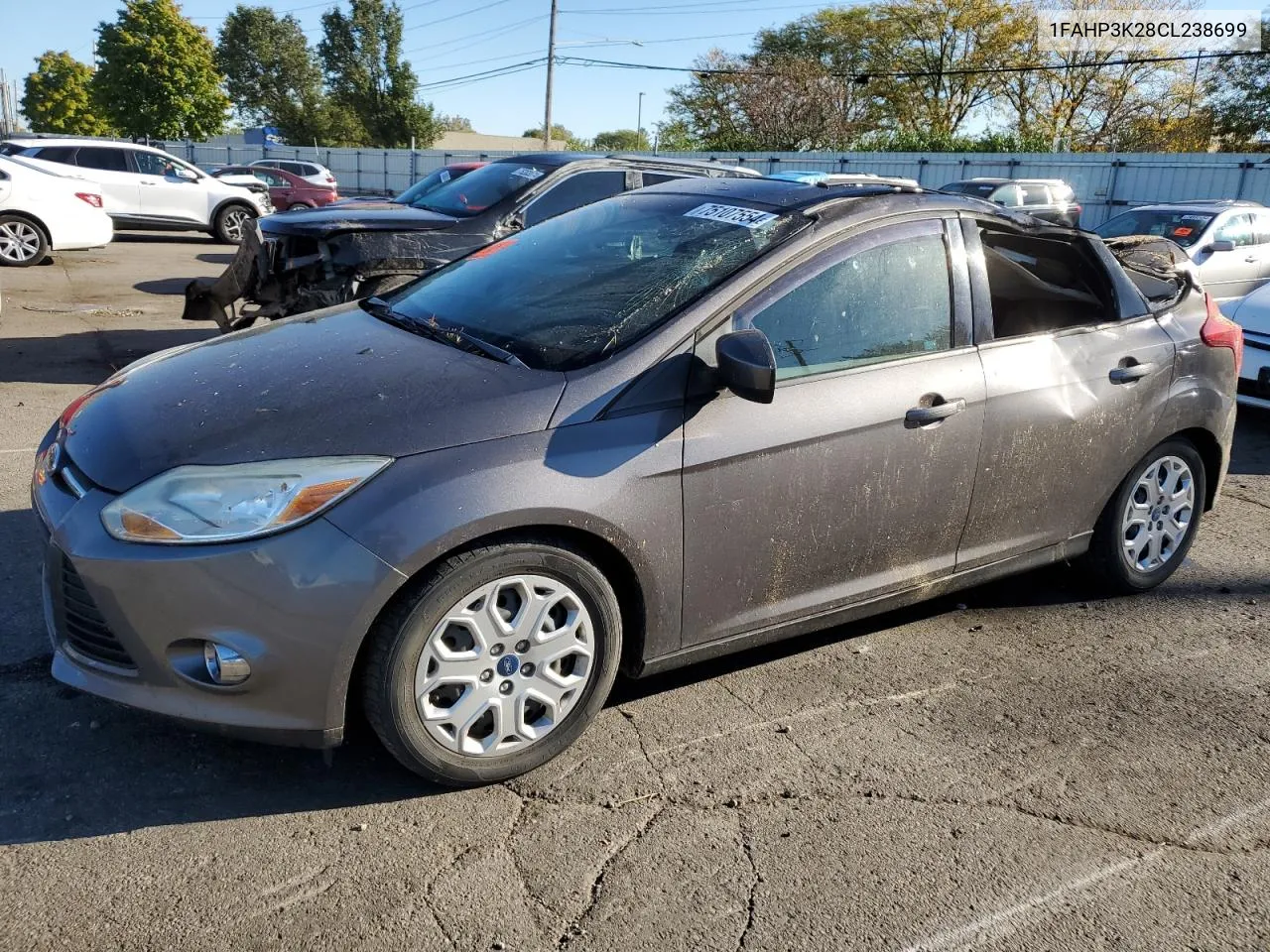 2012 Ford Focus Se VIN: 1FAHP3K28CL238699 Lot: 75107554