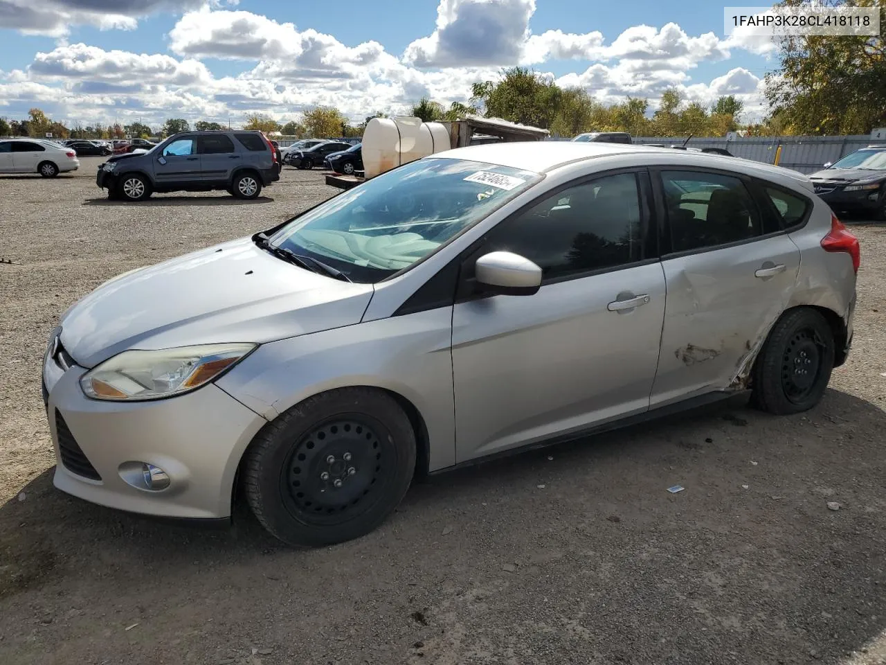 2012 Ford Focus Se VIN: 1FAHP3K28CL418118 Lot: 75246854