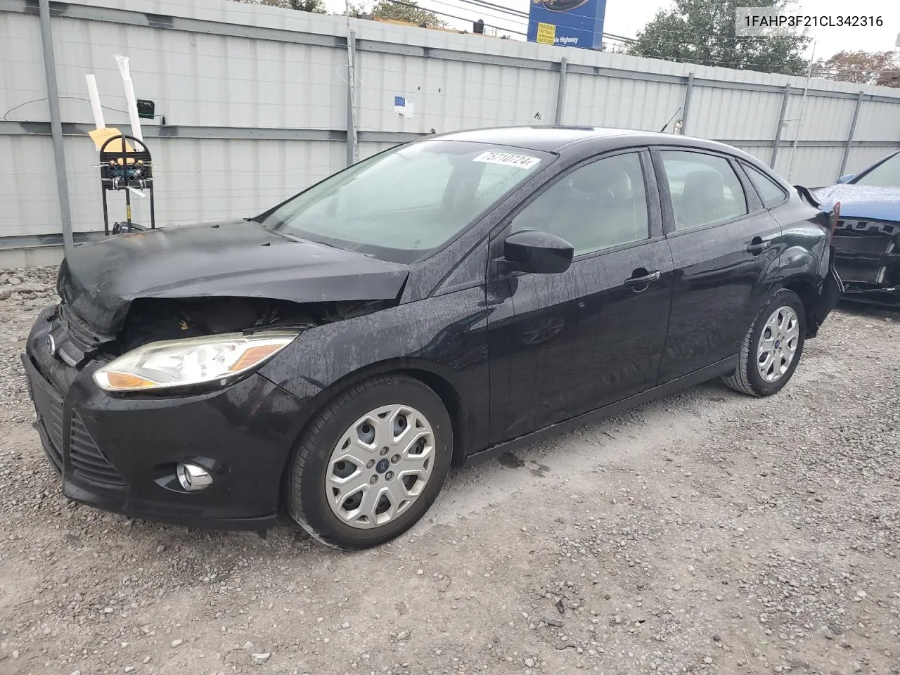 2012 Ford Focus Se VIN: 1FAHP3F21CL342316 Lot: 75710724