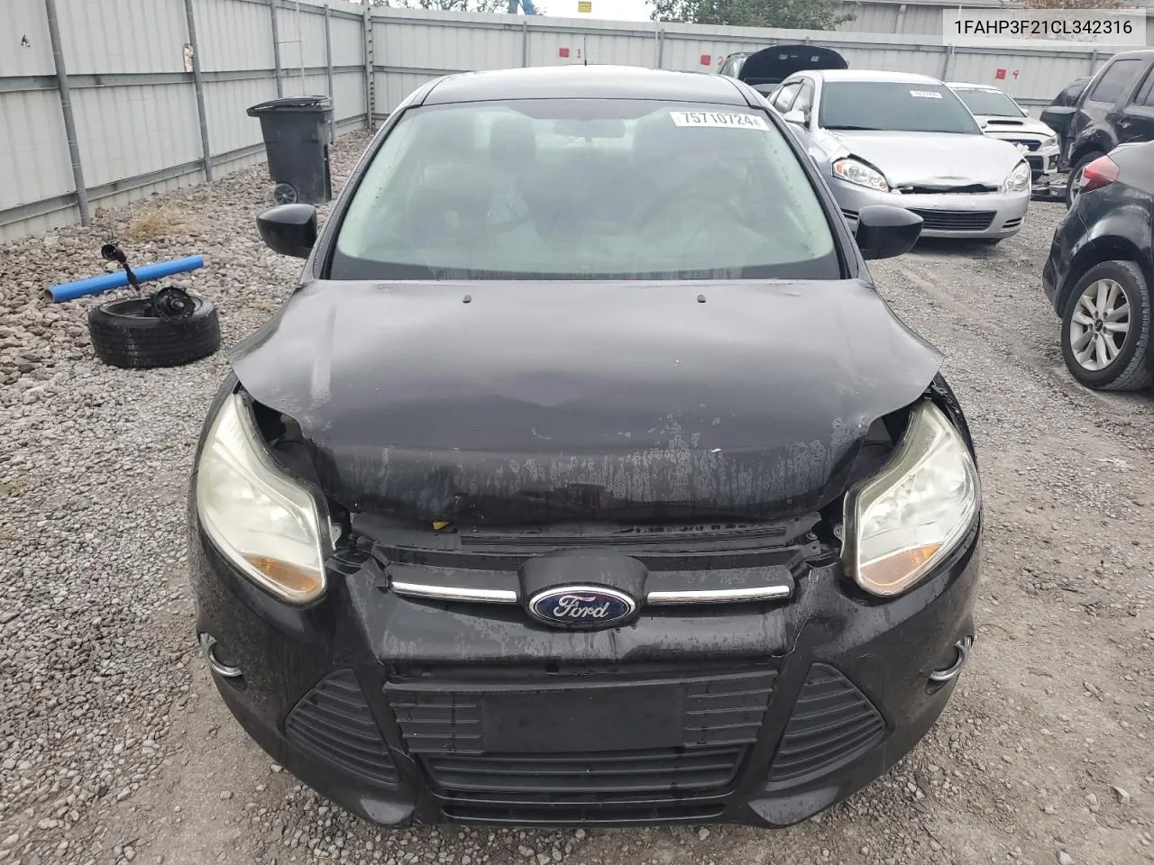 2012 Ford Focus Se VIN: 1FAHP3F21CL342316 Lot: 75710724