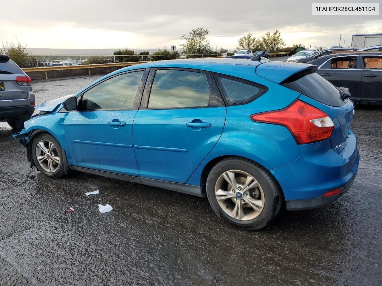 2012 Ford Focus Se VIN: 1FAHP3K28CL451104 Lot: 75726264