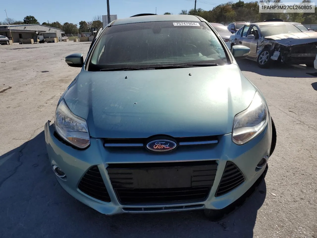 2012 Ford Focus Sel VIN: 1FAHP3M27CL260805 Lot: 75747904