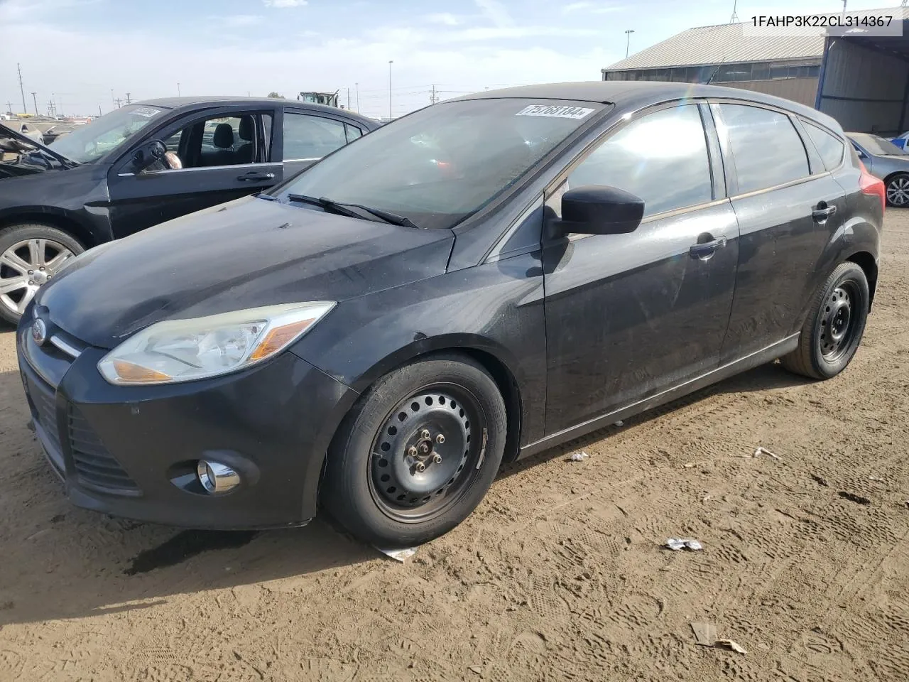 2012 Ford Focus Se VIN: 1FAHP3K22CL314367 Lot: 75768184