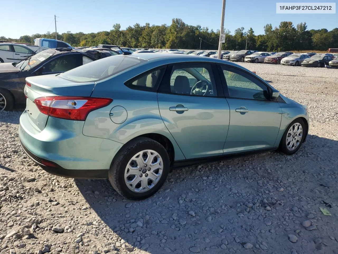 2012 Ford Focus Se VIN: 1FAHP3F27CL247212 Lot: 76797874