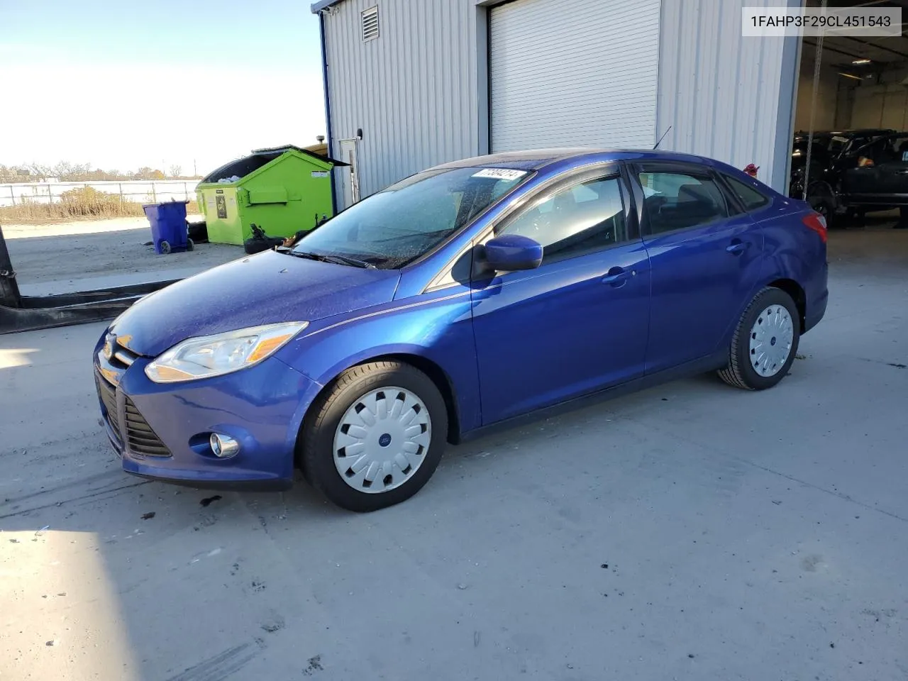 2012 Ford Focus Se VIN: 1FAHP3F29CL451543 Lot: 77304214