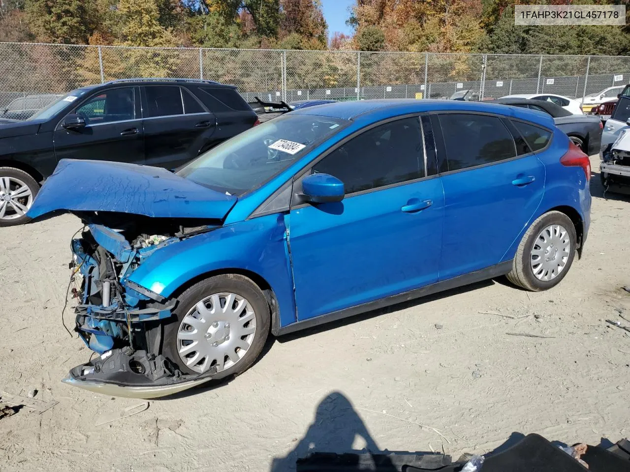 2012 Ford Focus Se VIN: 1FAHP3K21CL457178 Lot: 77346884