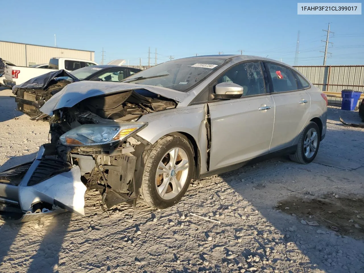 2012 Ford Focus Se VIN: 1FAHP3F21CL399017 Lot: 77593734