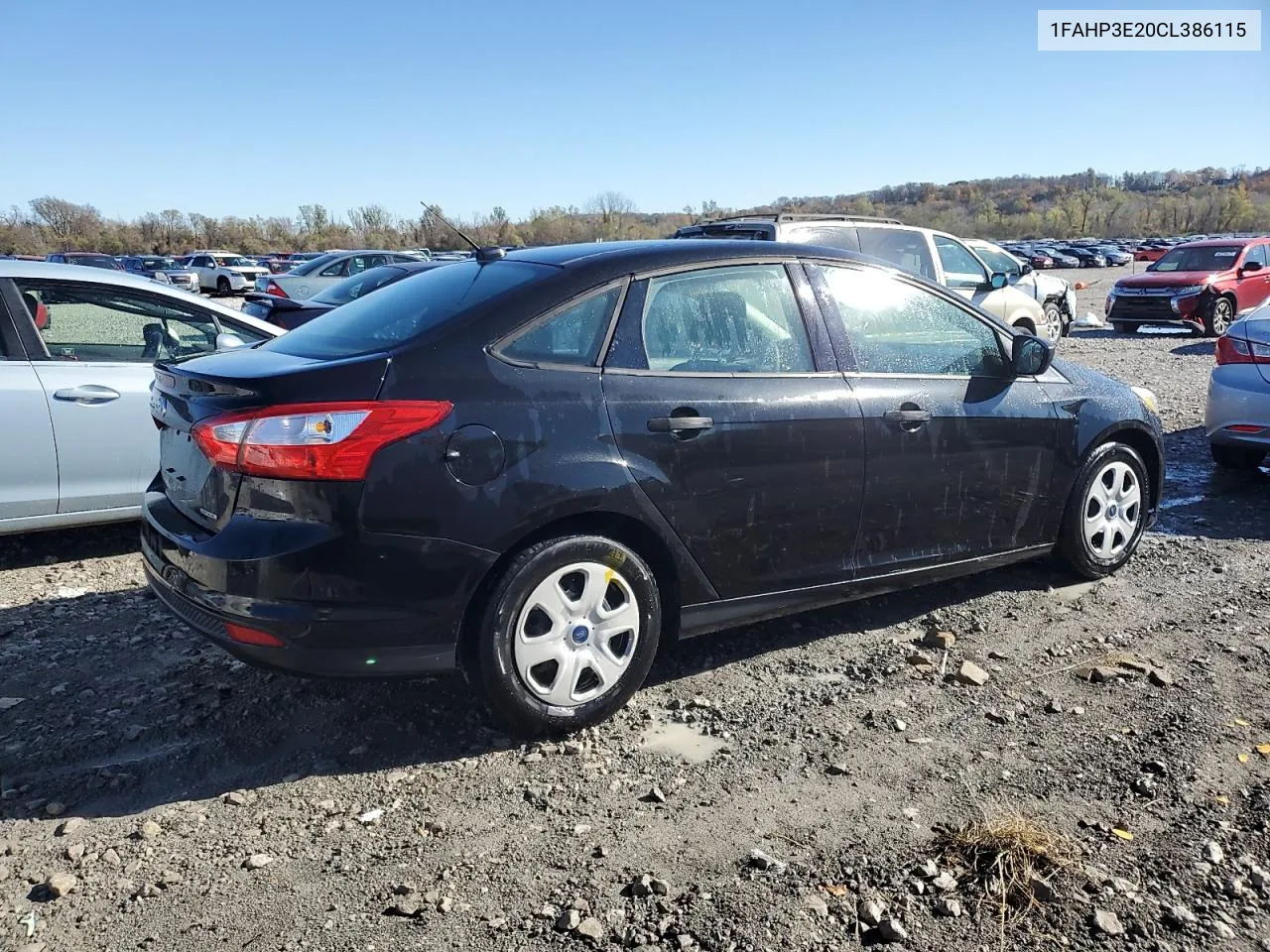 2012 Ford Focus S VIN: 1FAHP3E20CL386115 Lot: 79403194