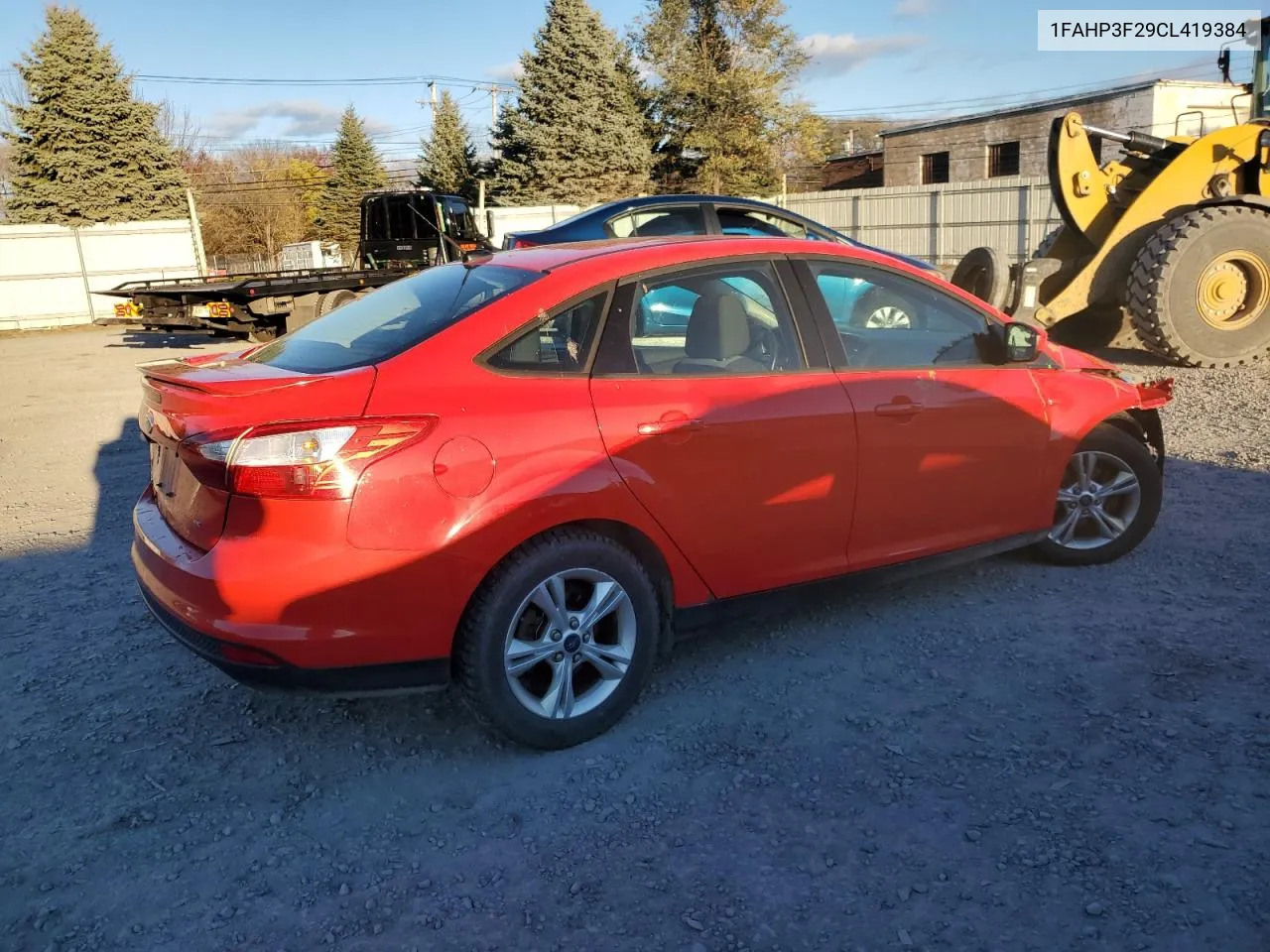 2012 Ford Focus Se VIN: 1FAHP3F29CL419384 Lot: 80196594