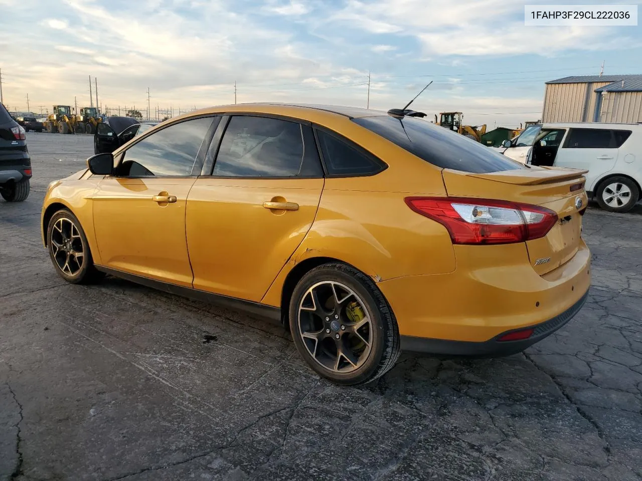 2012 Ford Focus Se VIN: 1FAHP3F29CL222036 Lot: 80309214