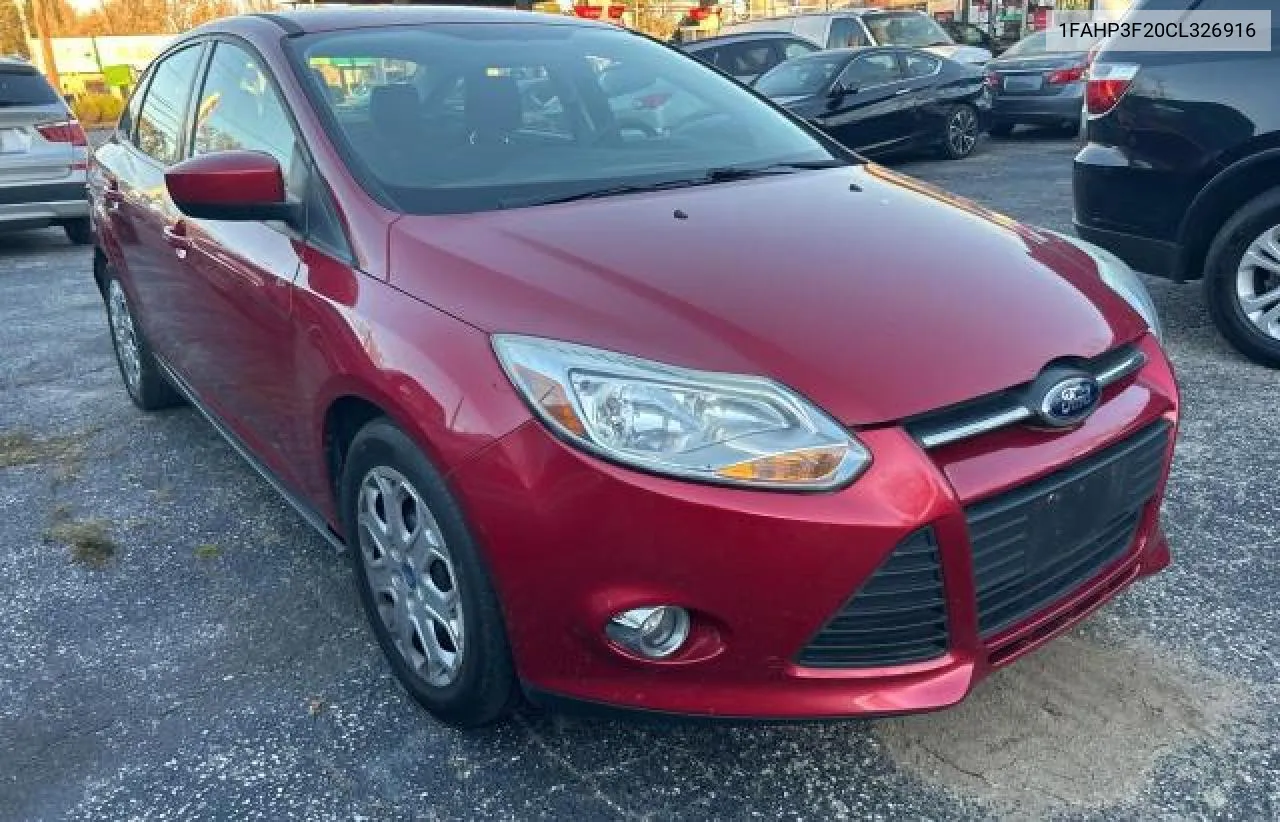 2012 Ford Focus Se VIN: 1FAHP3F20CL326916 Lot: 80765464