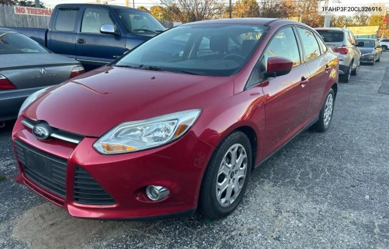 2012 Ford Focus Se VIN: 1FAHP3F20CL326916 Lot: 80765464