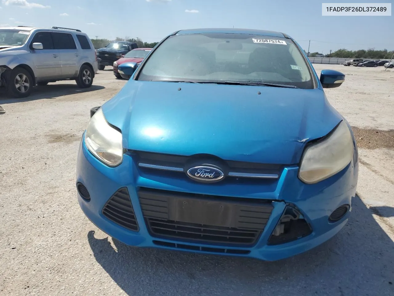 2013 Ford Focus Se VIN: 1FADP3F26DL372489 Lot: 72087574