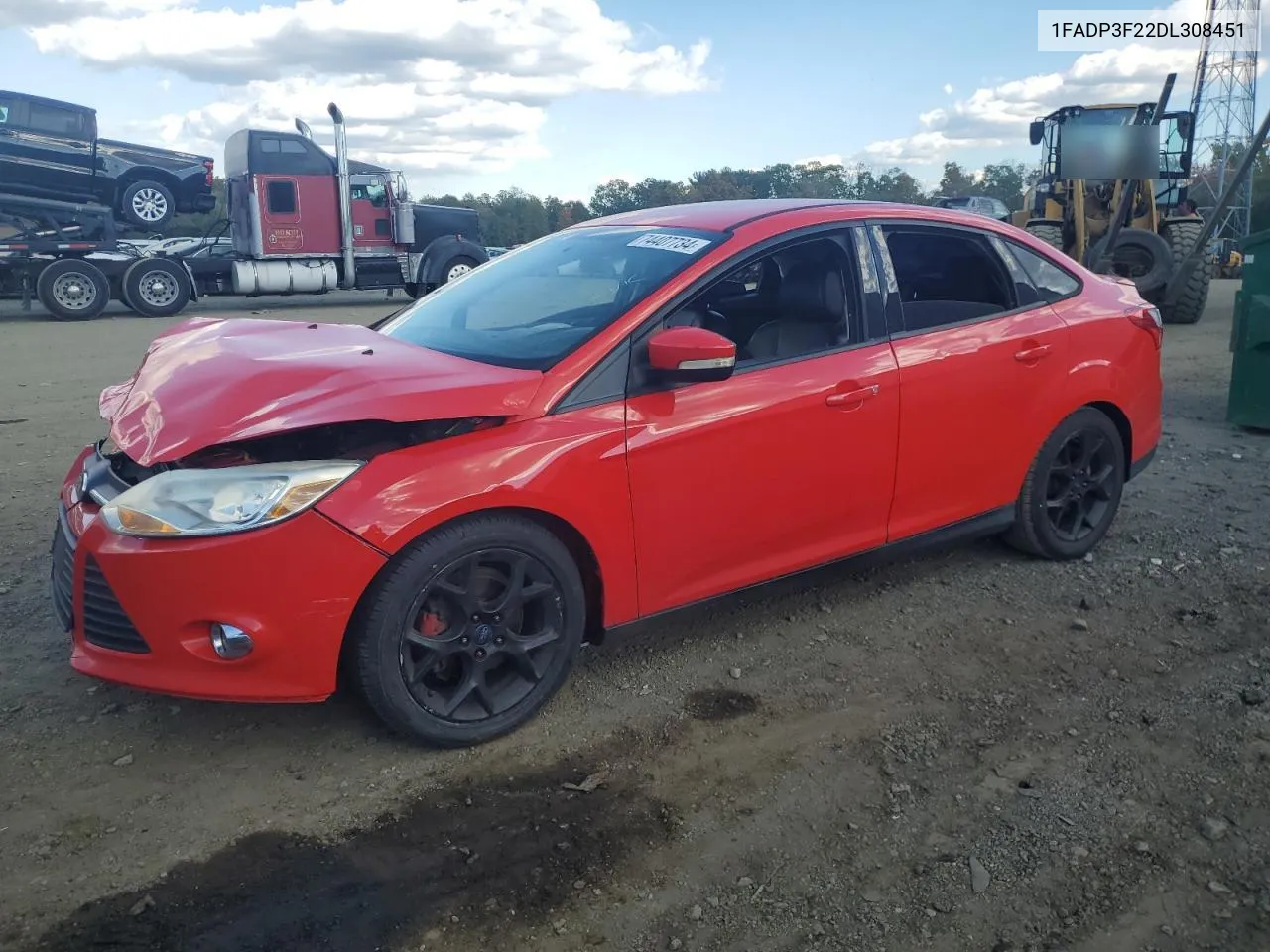 2013 Ford Focus Se VIN: 1FADP3F22DL308451 Lot: 74407734