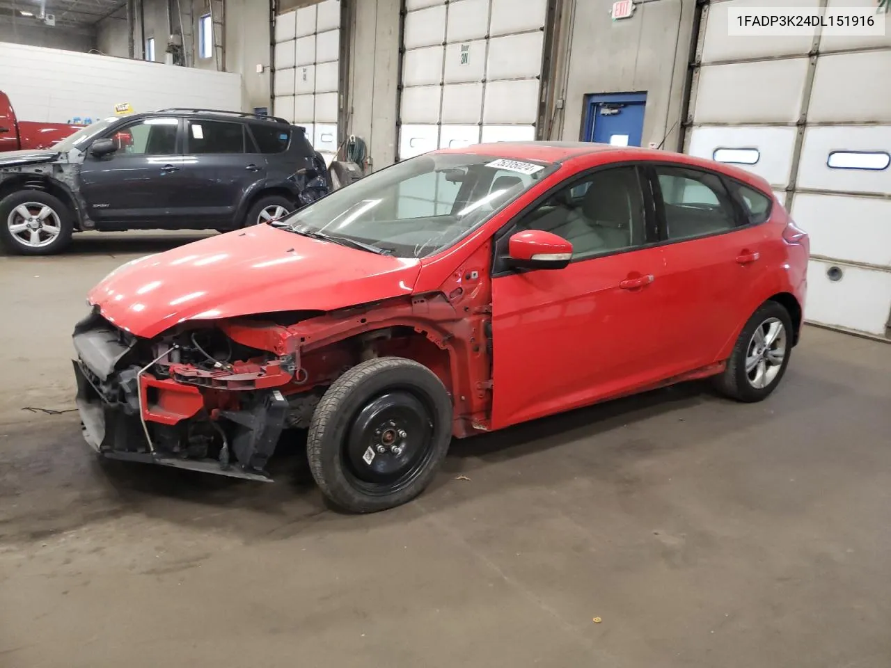 2013 Ford Focus Se VIN: 1FADP3K24DL151916 Lot: 75205024