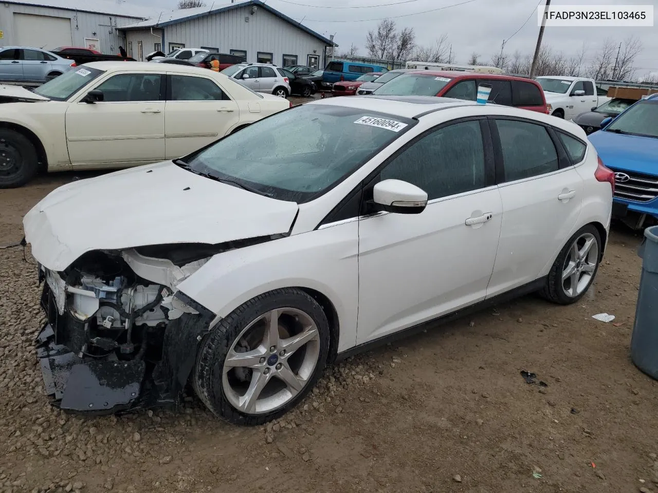 2014 Ford Focus Titanium VIN: 1FADP3N23EL103465 Lot: 45160094