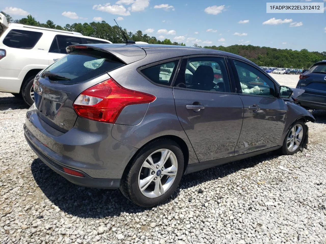 2014 Ford Focus Se VIN: 1FADP3K22EL312412 Lot: 56686404